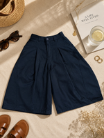 Bermuda taille haute bleu marine