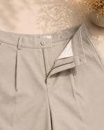 Bermuda taille haute beige
